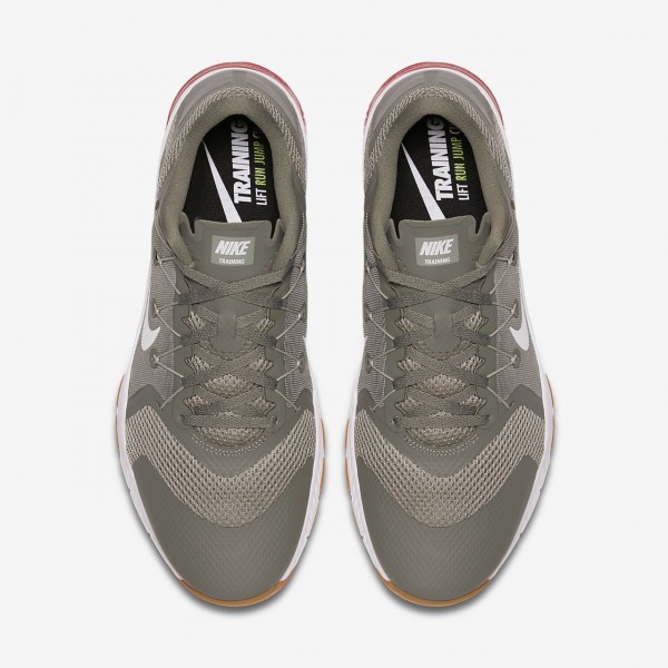 Nike Zoom Train Complete Trainingsschuhe Herren Dunkelolive Grau Rot Weiß 142-36806