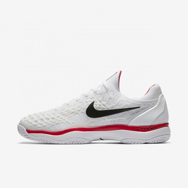 Nike Zoom Cage 3 Tennisschuhe Herren Weiß Rot Sch...