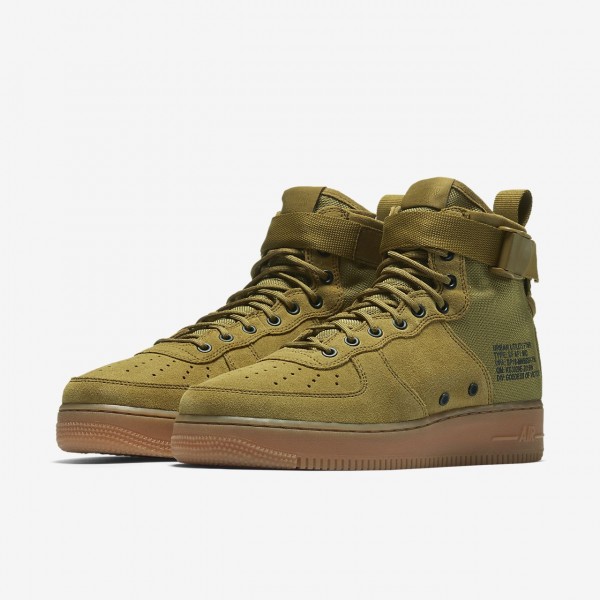 Nike Sf Air Force 1 Mid Freizeitschuhe Herren Olive Braun Schwarz 607-95024
