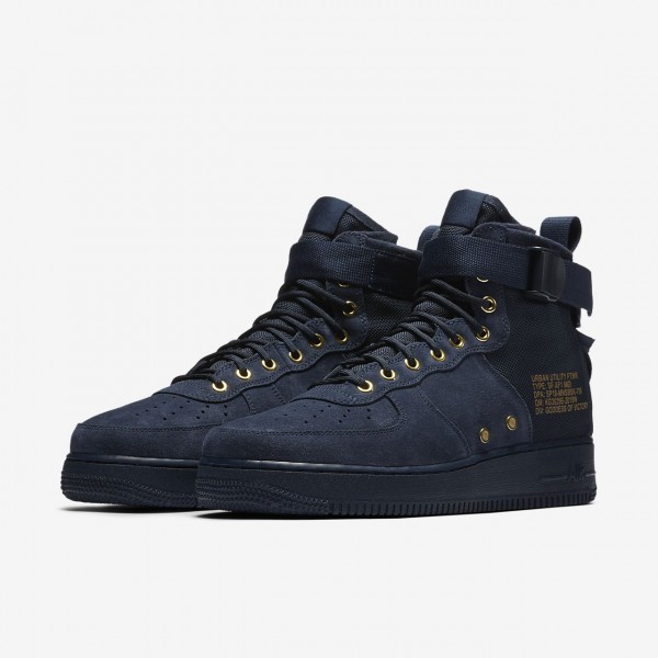 Nike Sf Air Force 1 Mid Freizeitschuhe Herren Obsidian Schwarz 648-62711