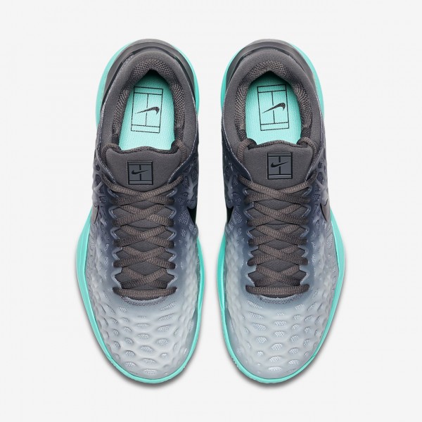Nike Zoom Cage 3 Clay Tennisschuhe Herren Dunkelgrau Grün Grau Schwarz 921-46341