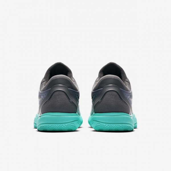 Nike Zoom Cage 3 Clay Tennisschuhe Herren Dunkelgrau Grün Grau Schwarz 921-46341