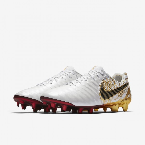 Nike Tiempo Legend Vii Se Sergio Ramos Fg Fußballschuhe Herren Weiß Metallic Gold 695-70481