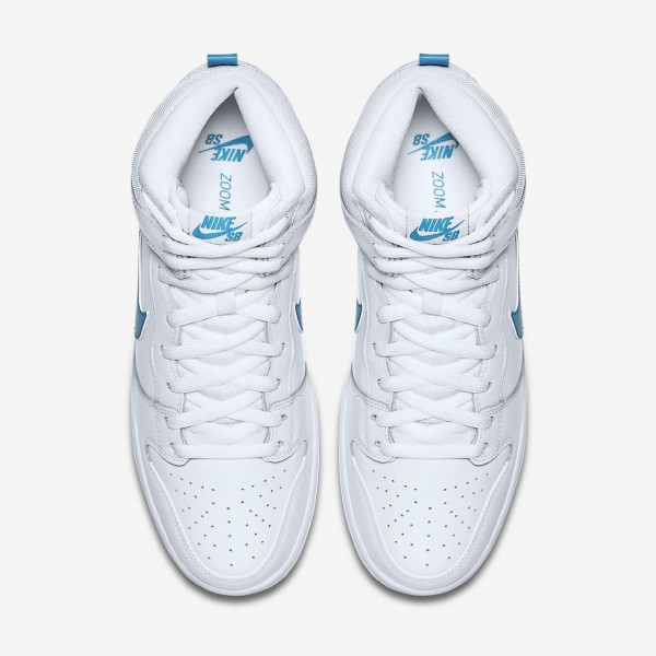 Nike Sb Dunk high Pro Mulder Skaterschuhe Herren Weiß Blau 862-32081