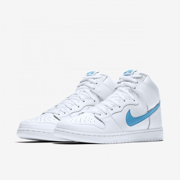 Nike Sb Dunk high Pro Mulder Skaterschuhe Herren Weiß Blau 862-32081