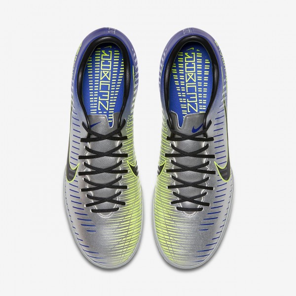 Nike Mercurialx Victory VI Neymar Ic Fußballschuhe Herren Blau Silber Grün Schwarz 999-48548