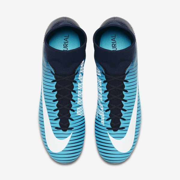 Nike Mercurial Victory VI Dynamic Fit Ag-pro Fußballschuhe Herren Blau Weiß 999-14395