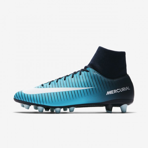 Nike Mercurial Victory VI Dynamic Fit Ag-pro Fußballschuhe Herren Blau Weiß 999-14395