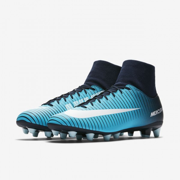 Nike Mercurial Victory VI Dynamic Fit Ag-pro Fußballschuhe Herren Blau Weiß 999-14395