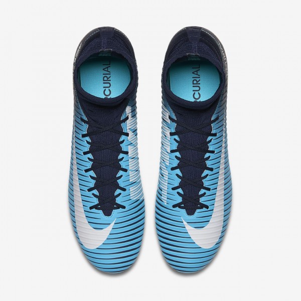 Nike Mercurial Veloce III Dynamic Fit Fg Fußballschuhe Herren Obsidian Blau Weiß 155-45861