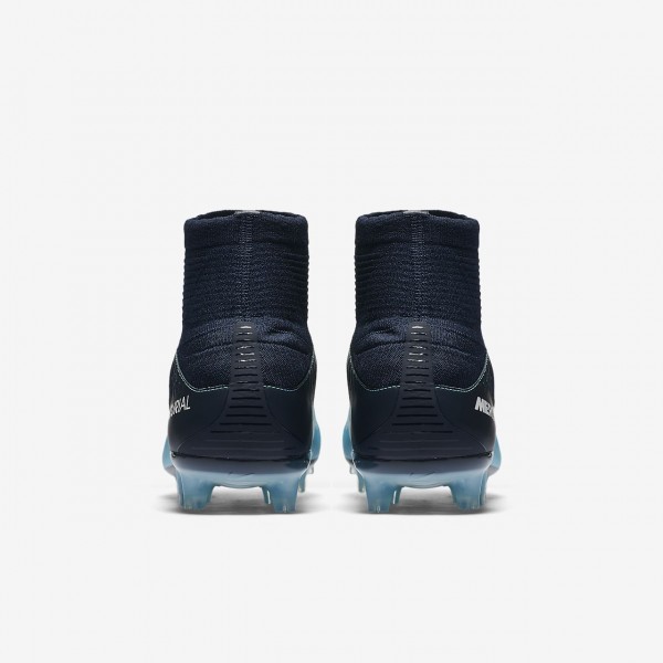 Nike Mercurial Veloce III Dynamic Fit Fg Fußballschuhe Herren Obsidian Blau Weiß 155-45861