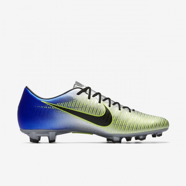 Nike Mercurial Victory VI Neymar Fg Fußballschuhe Herren Blau Silber Grün Schwarz 794-37493