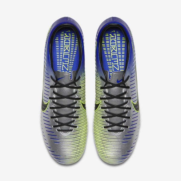 Nike Mercurial Victory VI Neymar Fg Fußballschuhe Herren Blau Silber Grün Schwarz 794-37493