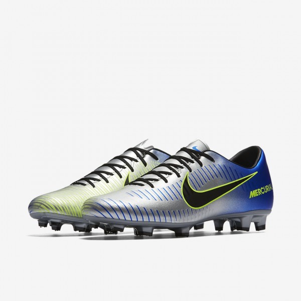 Nike Mercurial Victory VI Neymar Fg Fußballschuhe Herren Blau Silber Grün Schwarz 794-37493