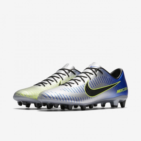 Nike Mercurial Victory VI Neymar Ag Fußballschuhe Herren Blau Silber Grün Schwarz 200-40051