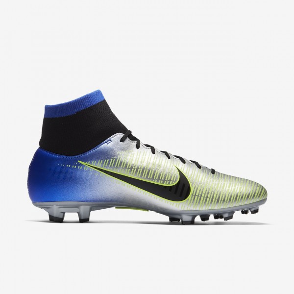 Nike Mercurial Victory VI Dynamic Fit Neymar Fg Fußballschuhe Herren Blau Silber Grün Schwarz 578-17