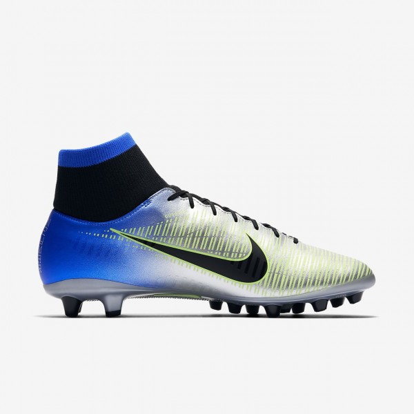 Nike Mercurial Victory VI Dynamic Fit Neymar Ag-pro Fußballschuhe Herren Blau Silber Grün Schwarz 30