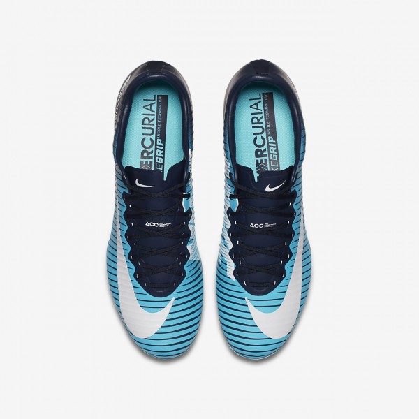 Nike Mercurial Vapor XI Fg Fußballschuhe Herren Obsidian Blau Weiß 193-81495