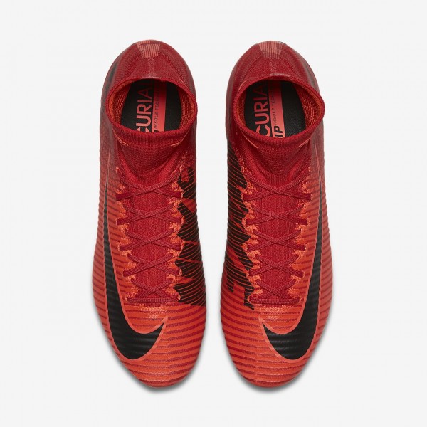 Nike Mercurial Superfly V Dynamic Fit Sg-pro Anti-clog Fußballschuhe Herren Rot Schwarz 632-20917