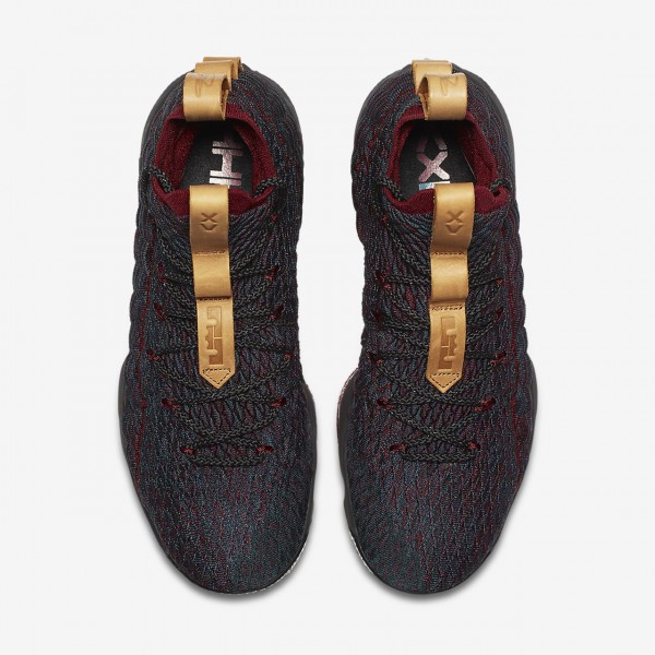 Nike Lebron 15 Basketballschuhe Herren Dunkeltürkis Rot Braun 532-81502