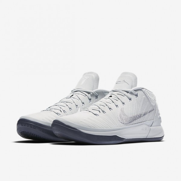 Nike Kobe A.D. Basketballschuhe Herren Platin Metallic Silber Hellgrau Weiß 508-19780