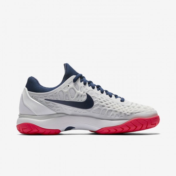 Nike Zoom Cage 3 Tennisschuhe Damen Weiß Platin Rot Blau 294-99306