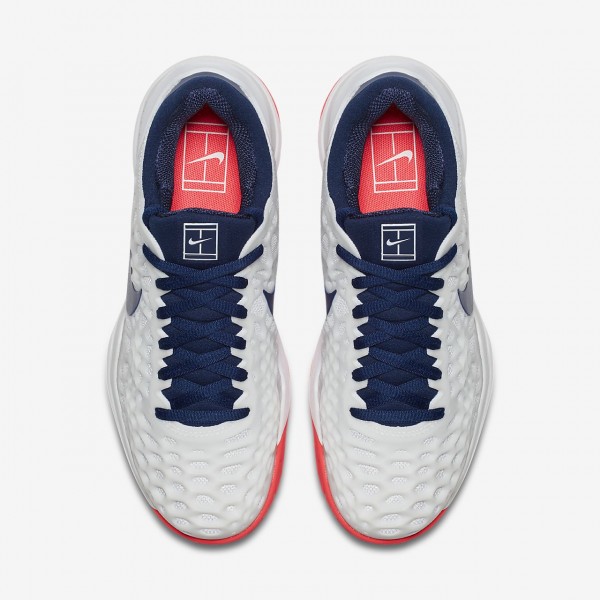 Nike Zoom Cage 3 Tennisschuhe Damen Weiß Platin Rot Blau 294-99306