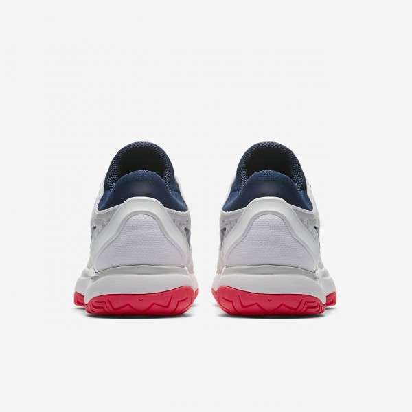 Nike Zoom Cage 3 Tennisschuhe Damen Weiß Platin Rot Blau 294-99306
