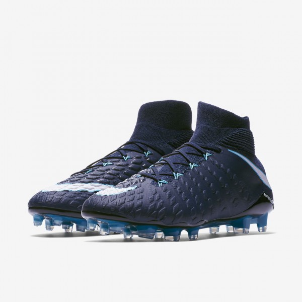 Nike Hypervenom Phantom 3 Df Fg Fußballschuhe Herren Obsidian Blau Weiß 972-33234