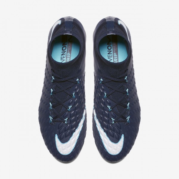 Nike Hypervenom Phantom 3 Df Fg Fußballschuhe Herren Obsidian Blau Weiß 972-33234