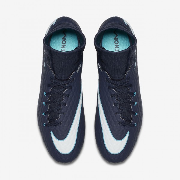Nike Hypervenom Phelon III Dynamic Fit Fg Fußballschuhe Herren Obsidian Blau Weiß 489-75711