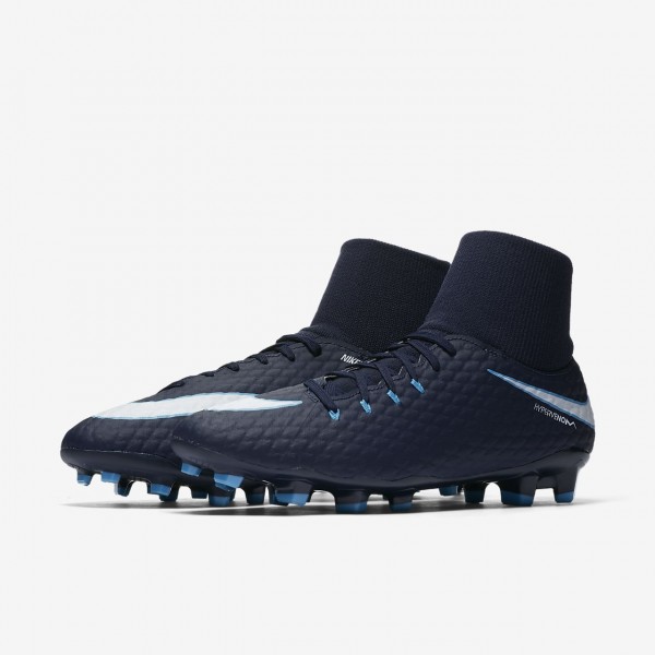 Nike Hypervenom Phelon III Dynamic Fit Fg Fußballschuhe Herren Obsidian Blau Weiß 489-75711