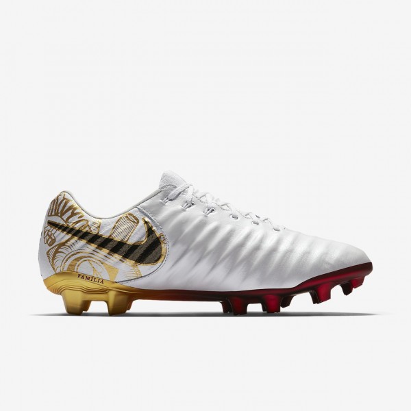 Nike Tiempo Legend Vii Se Sergio Ramos Fg Fußballschuhe Damen Weiß Metallic Gold 382-64130