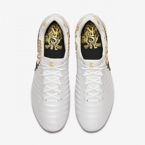 Nike Tiempo Legend Vii Se Sergio Ramos Fg Fußballschuhe Damen Weiß Metallic Gold 382-64130