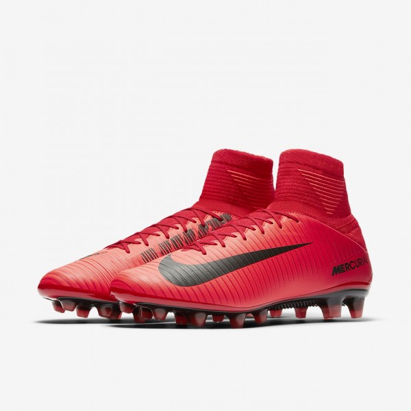 Nike Mercurial Veloce III Dynamic Fit Ag-pro Fußballschuhe Damen Rot Schwarz 672-53041