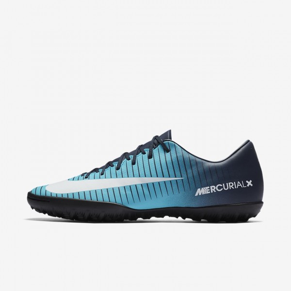 Nike Mercurial Victory VI Tf Fußballschuhe Damen Obsidian Blau Weiß 261-61746