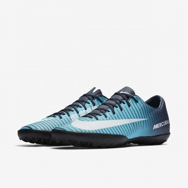 Nike Mercurial Victory VI Tf Fußballschuhe Damen Obsidian Blau Weiß 261-61746