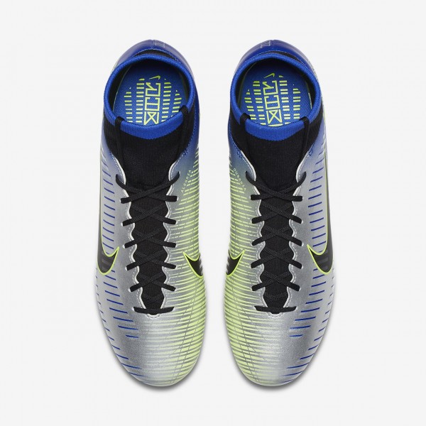Nike Mercurial Victory VI Dynamic Fit Neymar Fg Fußballschuhe Damen Blau Silber Grün Schwarz 980-904