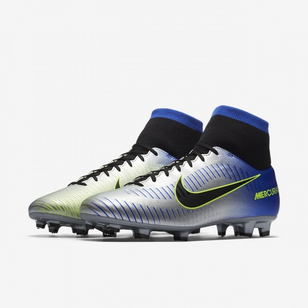 Nike Mercurial Victory VI Dynamic Fit Neymar Fg Fußballschuhe Damen Blau Silber Grün Schwarz 980-904