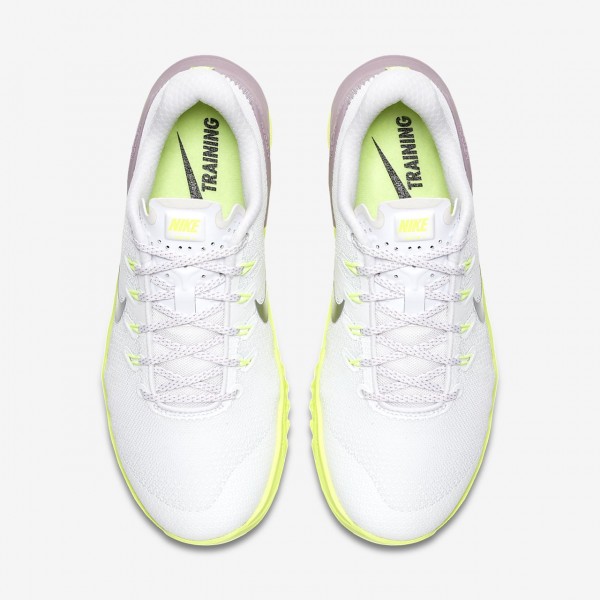 Nike Metcon 4 Trainingsschuhe Damen Weiß Rosa Grün Metallic Silber 601-78471