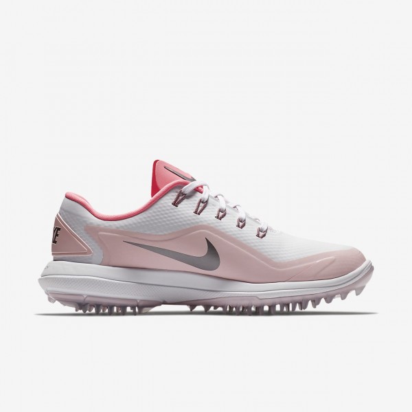 Nike Lunar Control Vapor 2 Golfschuhe Damen Weiß Pink Metallic Grau 154-38298