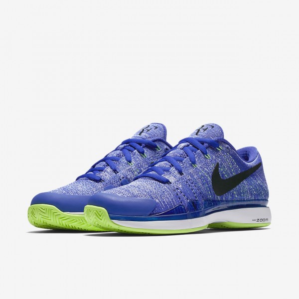 Nike Court Zoom Vapor Flyknit Hard Court Qs Tennisschuhe Herren Blau Grün Weiß Schwarz 462-78593