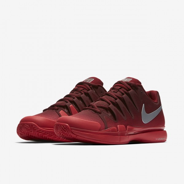 Nike Court Zoom Vapor 9 5 Tour Tennisschuhe Herren Rot Metallic Silber 621-45575