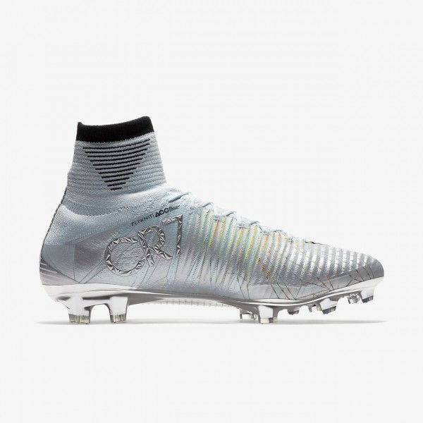 Nike Mercurial Superfly V Cr7 Se Fg Fußballschuhe Damen Blau Silber Schwarz 435-59951