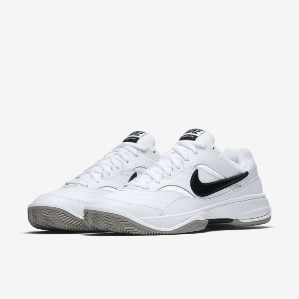 Nike Court Lite Clay Tennisschuhe Herren Weiß Grau Schwarz 414-27642