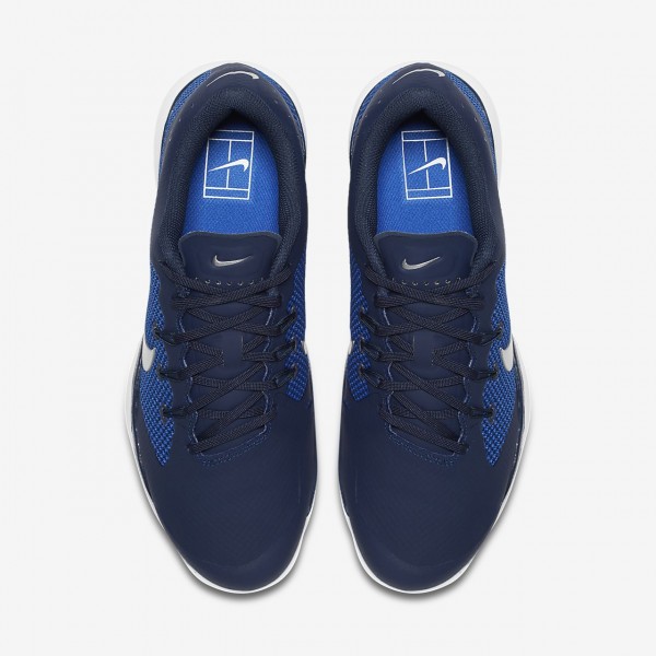 Nike Court Air Zoom Ultra Tennisschuhe Herren Navy Blau Weiß Metallic Silber 260-47726