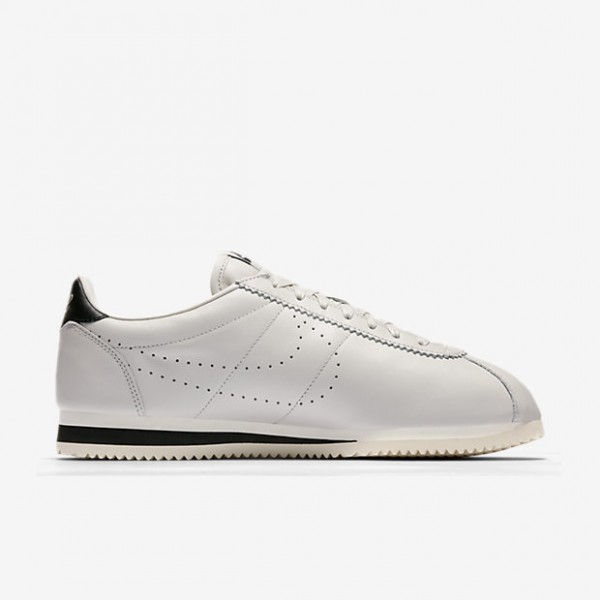 Nike Classic Cortez Leder Premium Freizeitschuhe Herren Weiß Schwarz 439-44430