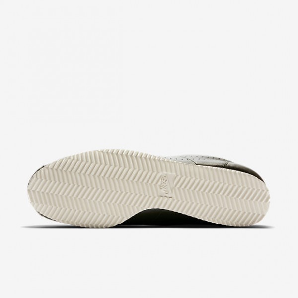 Nike Classic Cortez Leder Premium Freizeitschuhe Herren Khaki Schwarz Weiß 443-22463