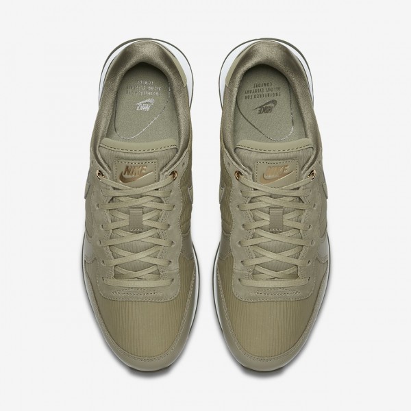 Nike Internationalist Premium Freizeitschuhe Damen Olive Weiß 844-66809