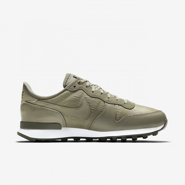 Nike Internationalist Premium Freizeitschuhe Damen Olive Weiß 844-66809